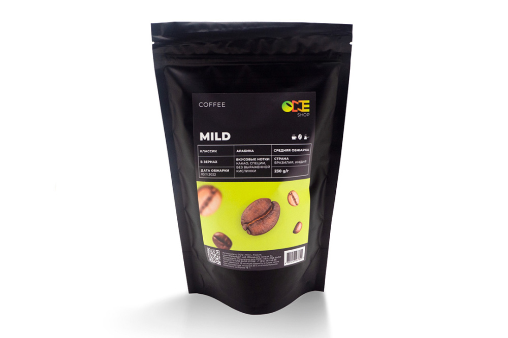 Кофе Эспрессо смесь Классик в зернах One Shop 230 г.