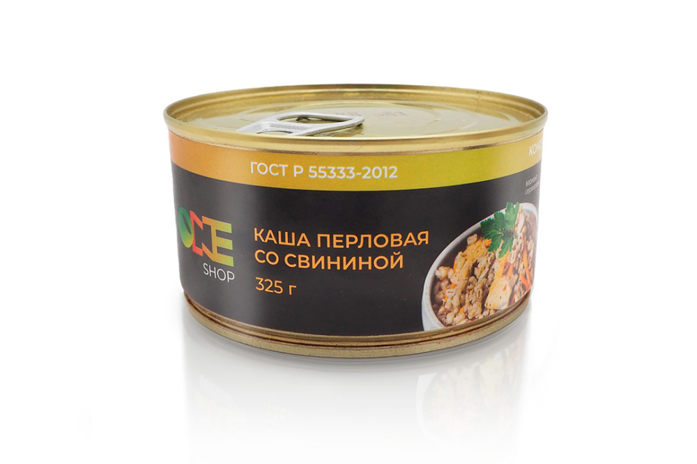 Каша перловая со свининой One Shop ж/б 325 г.