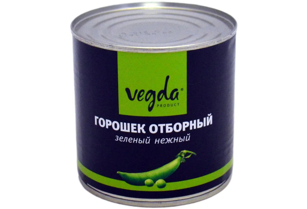 Горошек зеленый отборный нежный Vegda product  ж/б ГОСТ 400мл